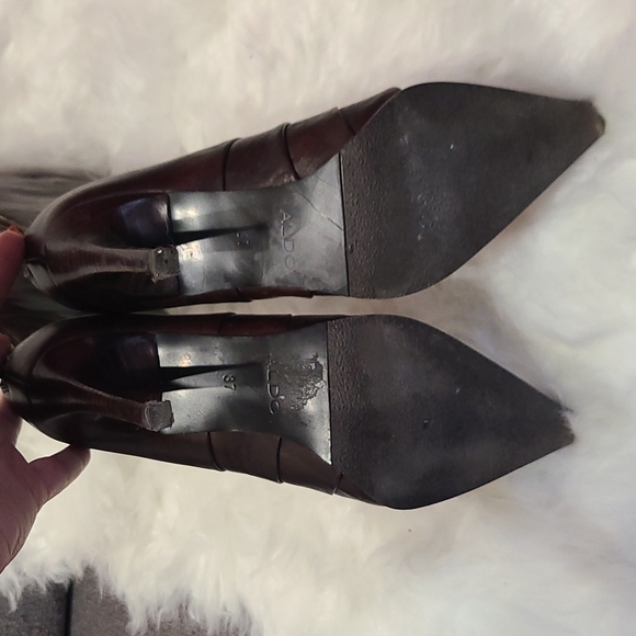Dark brown pointed stiletto heel boots - Picture 6 of 6
